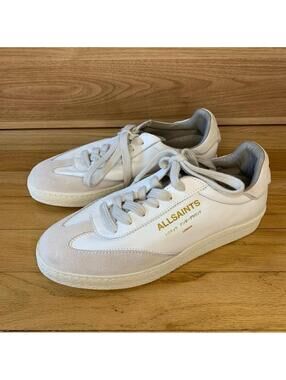 AllSaints Thelma Suede Low Top Sneakers in White - Size 6